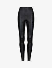 Load image into Gallery viewer, Commando Faux Leather Animal Leggings - Black Croc
