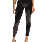 Faux Patent Leather Trousers - Black