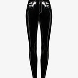 Faux Patent Leather Trousers - Black