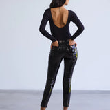 Faux Patent Leather Trousers - Black