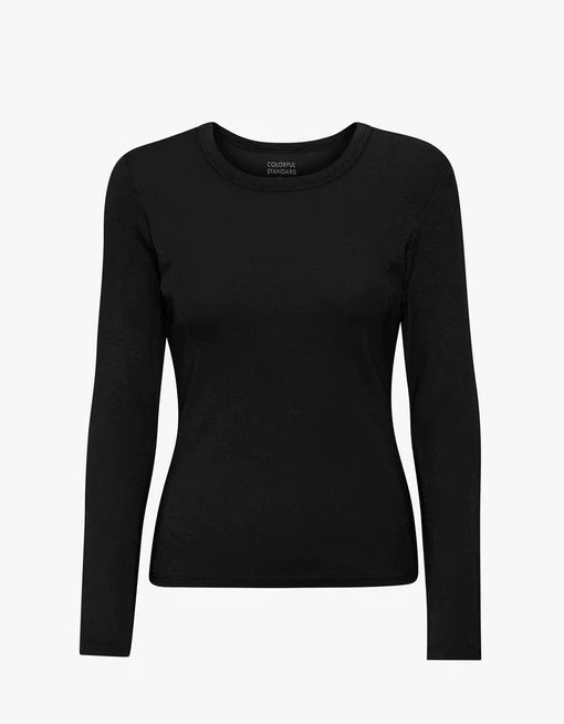 Colorful Standard Organic Rib LS T-Shirt - Deep Black