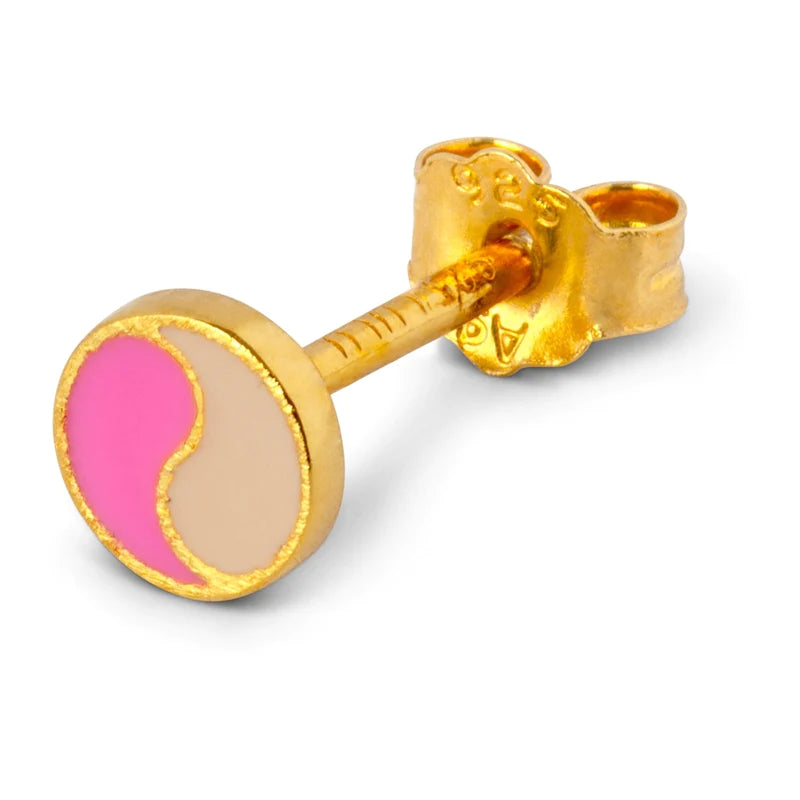 Lulu Copenhagen Ying Yang 1PCS Earring - Gold/Pik