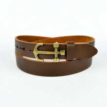 Load image into Gallery viewer, Village Leathers 1&quot; Anchor Belt - Brown
