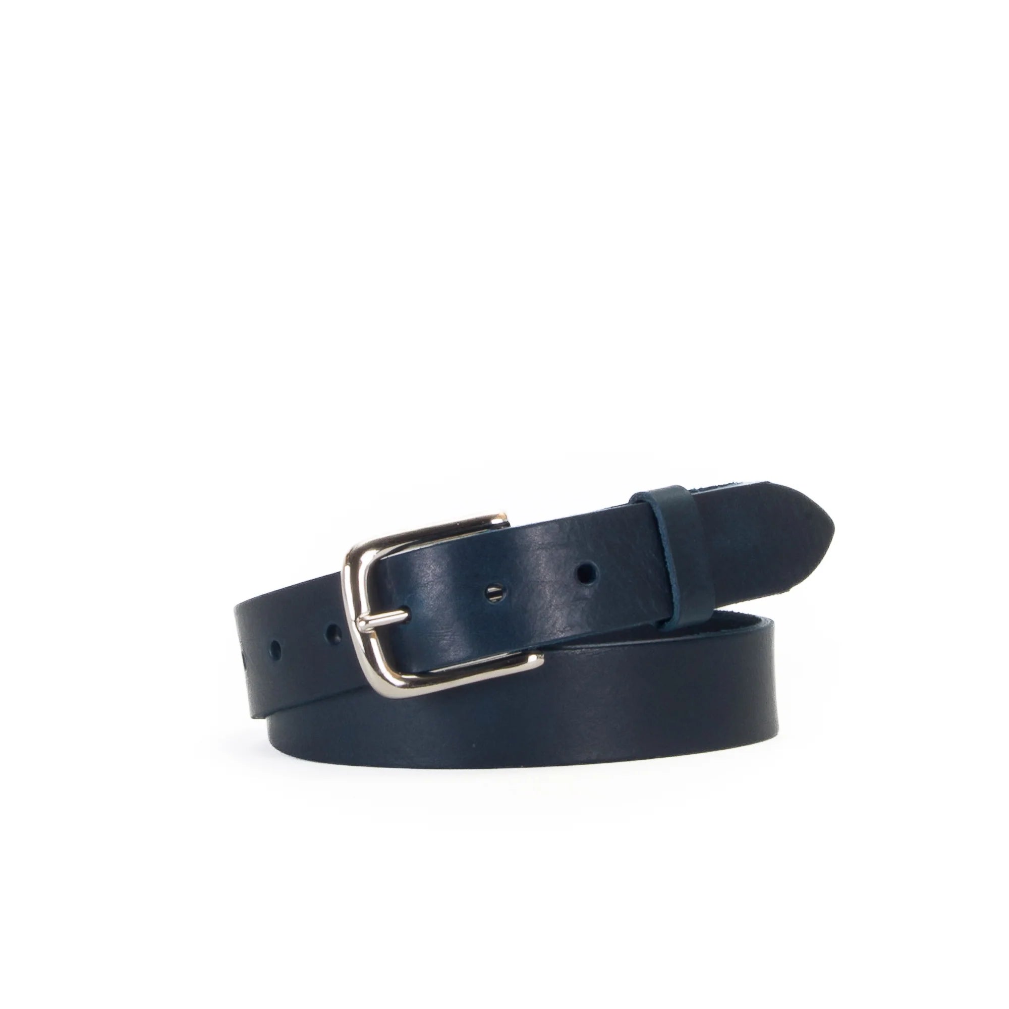 Village Leathers Classic 1 1/4&quot; Belt - Navy/Silver