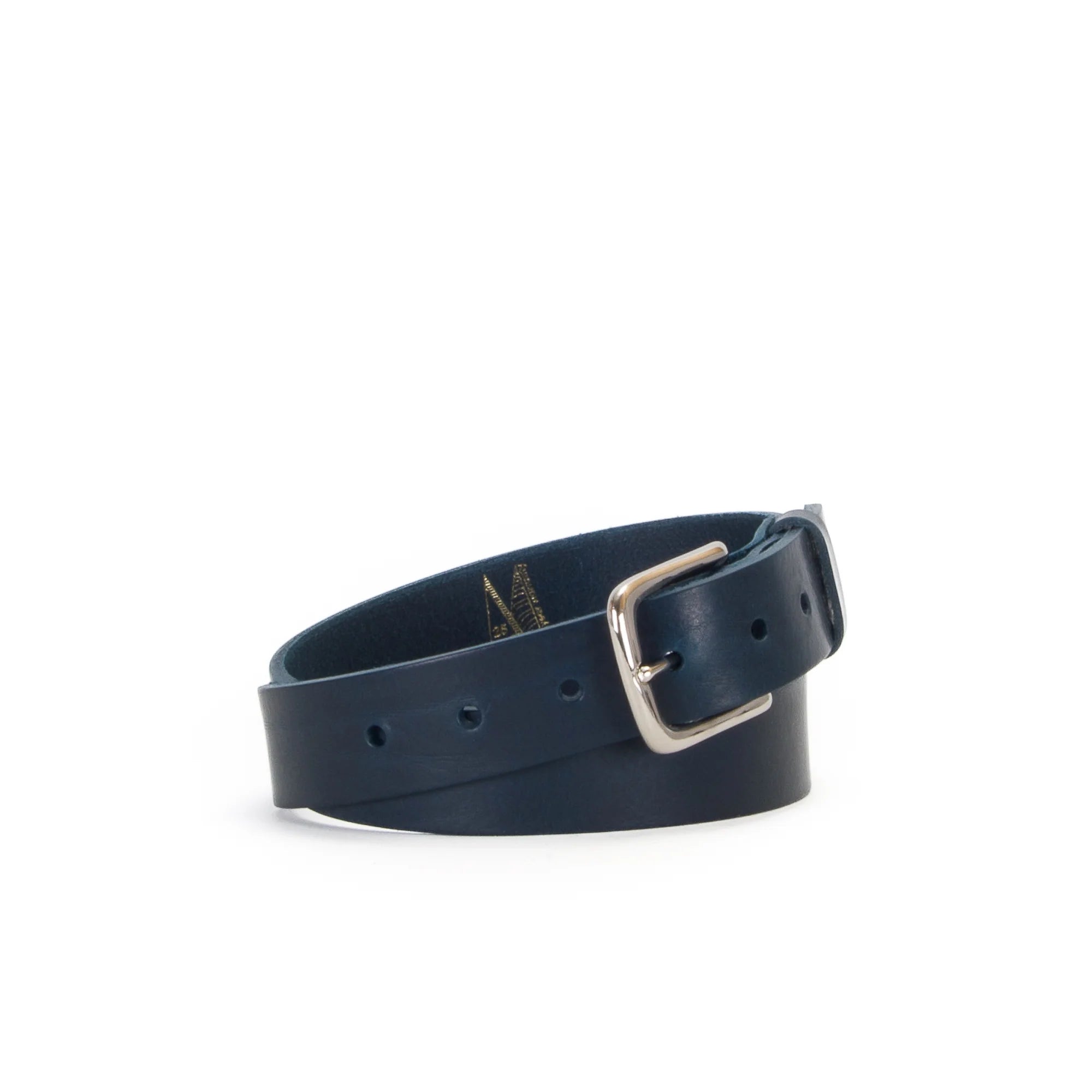 Village Leathers Classic 1 1/4&quot; Belt - Navy/Silver