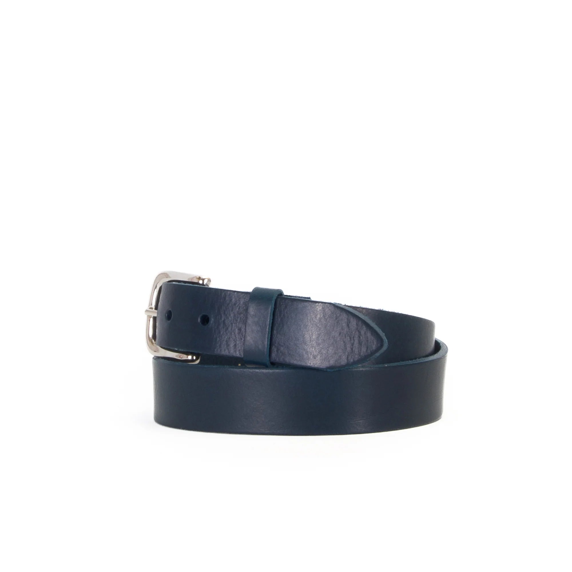 Village Leathers Classic 1 1/4&quot; Belt - Navy/Silver