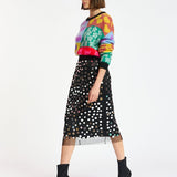 Crescent Skirt - Black Mirror