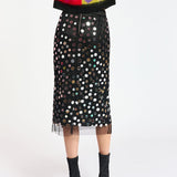 Crescent Skirt - Black Mirror