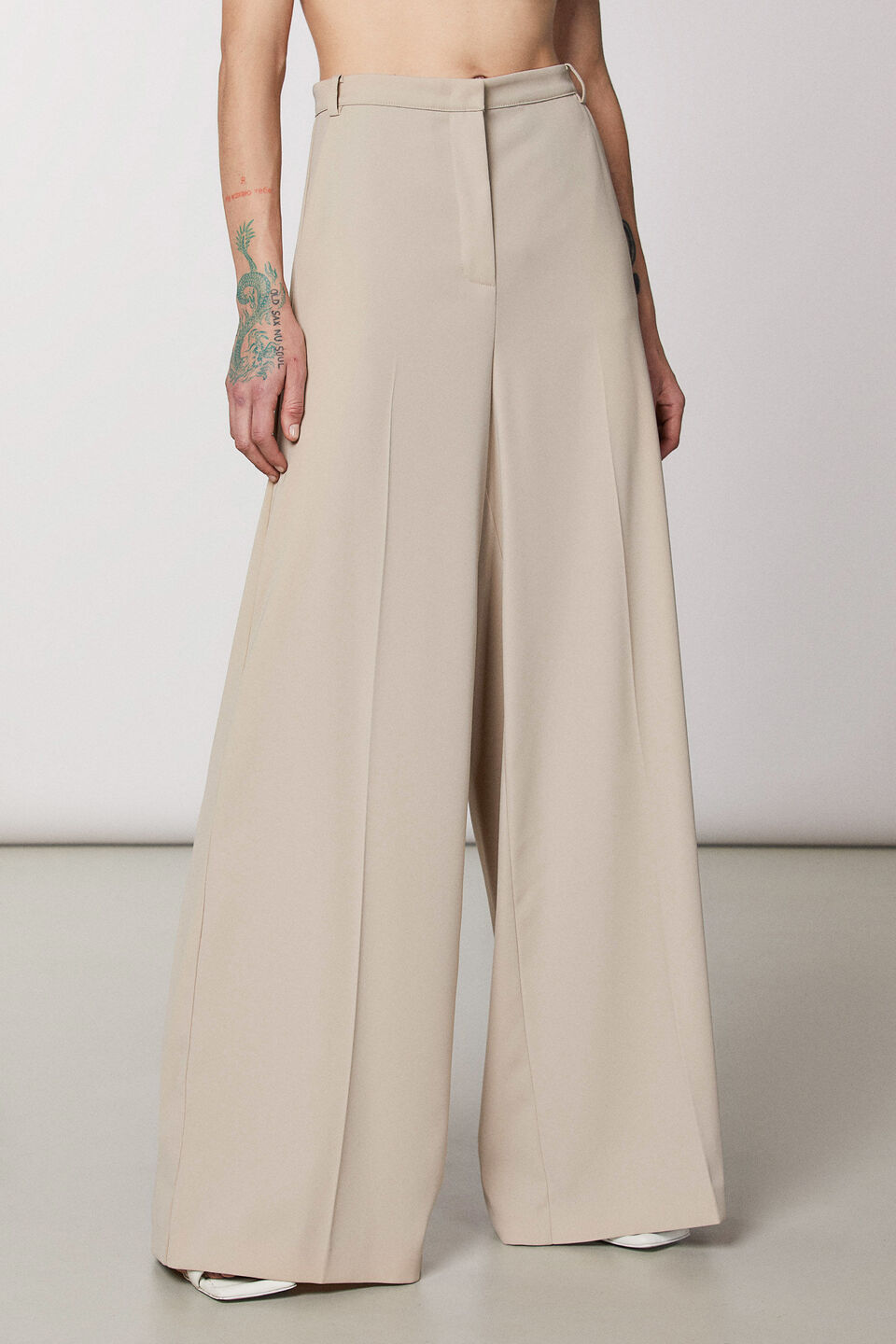 Patrizia Pepe Crepe Suit Trousers - Dreamy Beige