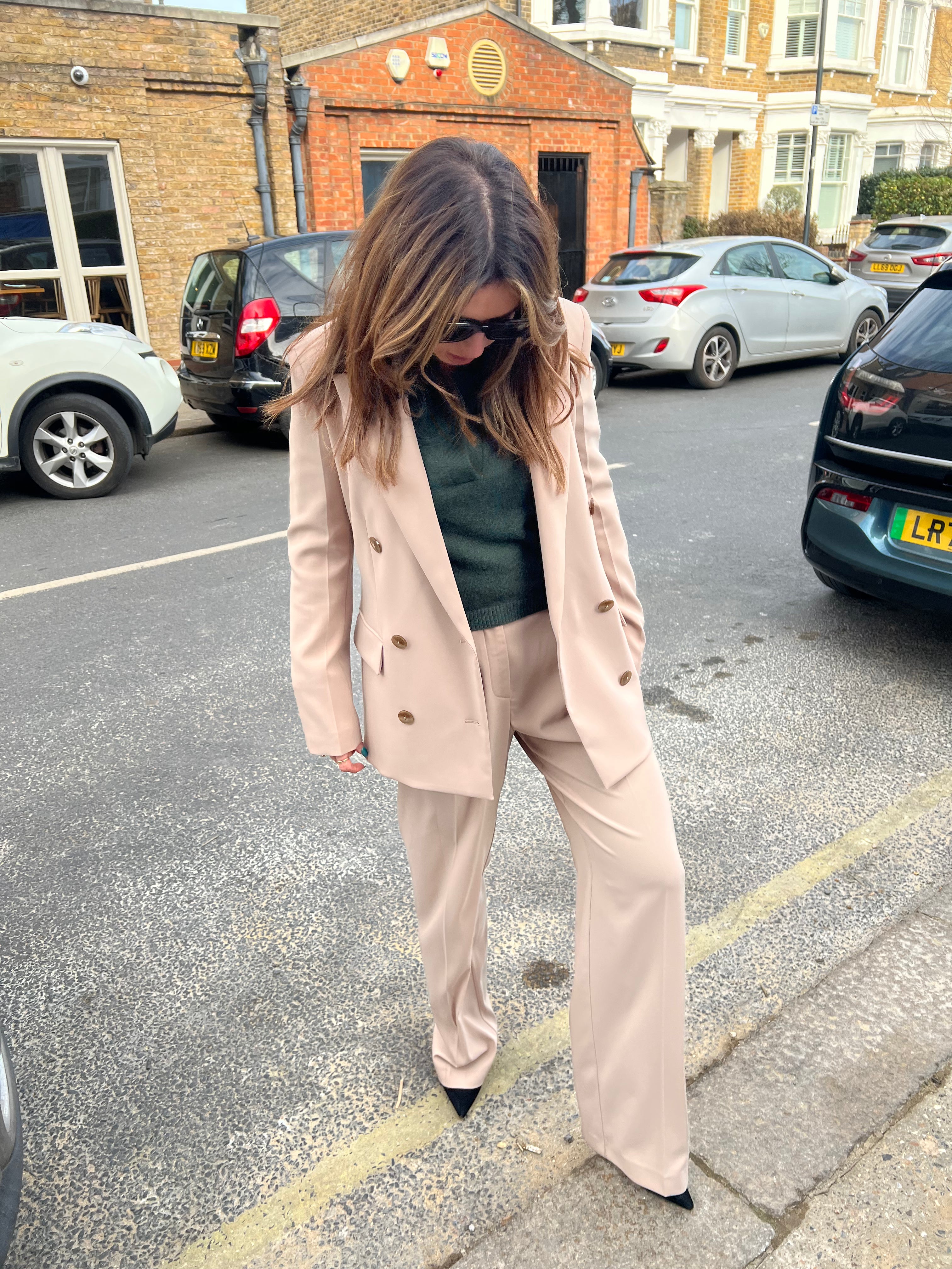 Patrizia Pepe Crepe Suit Trousers  - Illusion Green