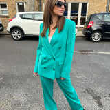 Crepe Suit Trousers  - Illusion Green