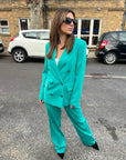 Patrizia Pepe Crepe Suit Trousers  - Illusion Green